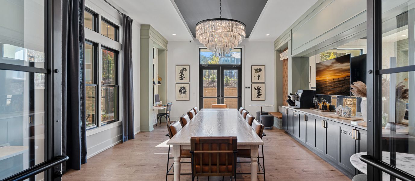 Hawthorne at Traditions cute dog sitting in apartment living room floor